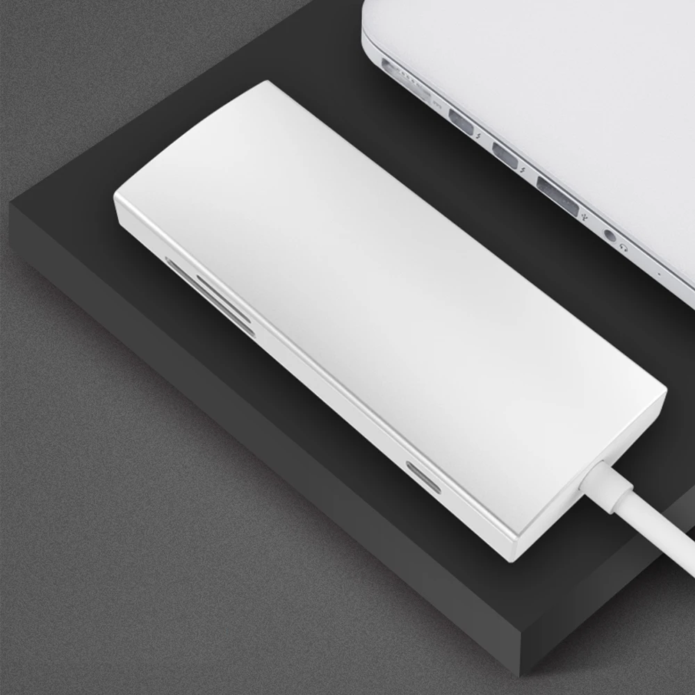 

7 Ports USB Type C To 3.0 USB C HUB for MacBook Pro LED USB HUB RJ45 HDMI for Samsung S8 S9 Huawei P20 Mate 20 Type C HUB