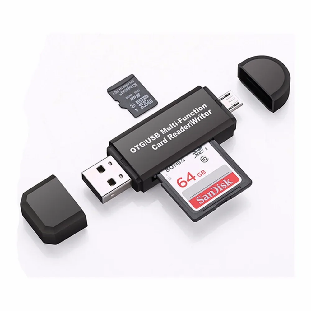 (Q) USB кард-ридер для телефона Android универсальный TF SD карты Разъем расширения компьютера 3 в 1 флэш-накопитель