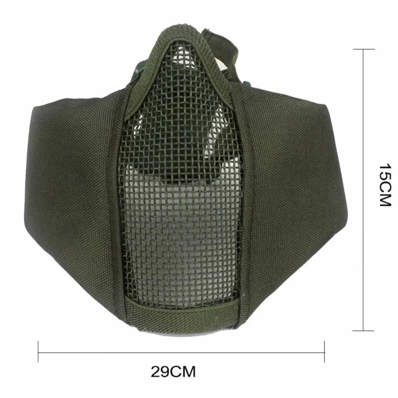 Airsoft Tattico Fan Esercito Camuffamento Gioco Maschera di Pollo Nuovo tattico mezzo viso металлическая сетка acciaio mesh maschera