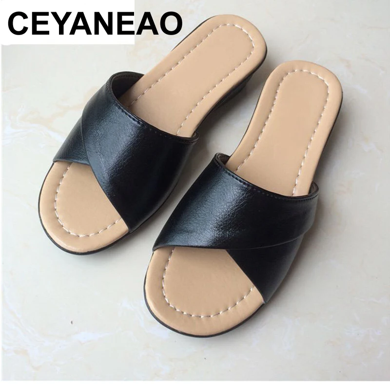 

CEYANEAO2017 Summer fashion mother Shoes Women Soft bottom slippers large size elderly ladies slippers comfortable Female sandal