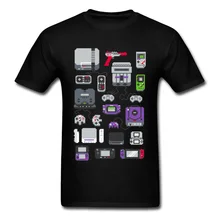 Новейшие мужские футболки с принтом, футболка с игровым устройством, хлопок, футболки с высокой посадкой, супер пиксель, изображение, Молодежная Студенческая футболка для колледжа