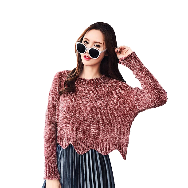 AmberHeard 2019 Spring Autumn Women Knitted Sweaters Pollover Crop Tops Casual Loose Long Sleeve Imitation Cashmere Jumper | Женская