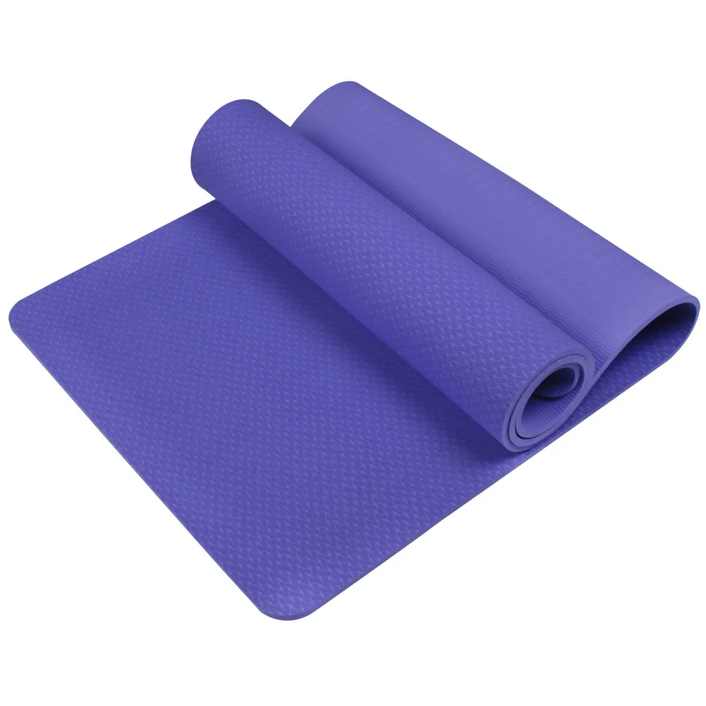 No-slip Yoga Mat 6mm TPE Sport Yoga Mat Fitness Pilates Gymnastics Widening Thickening Pad BB55 - Цвет: Лиловый