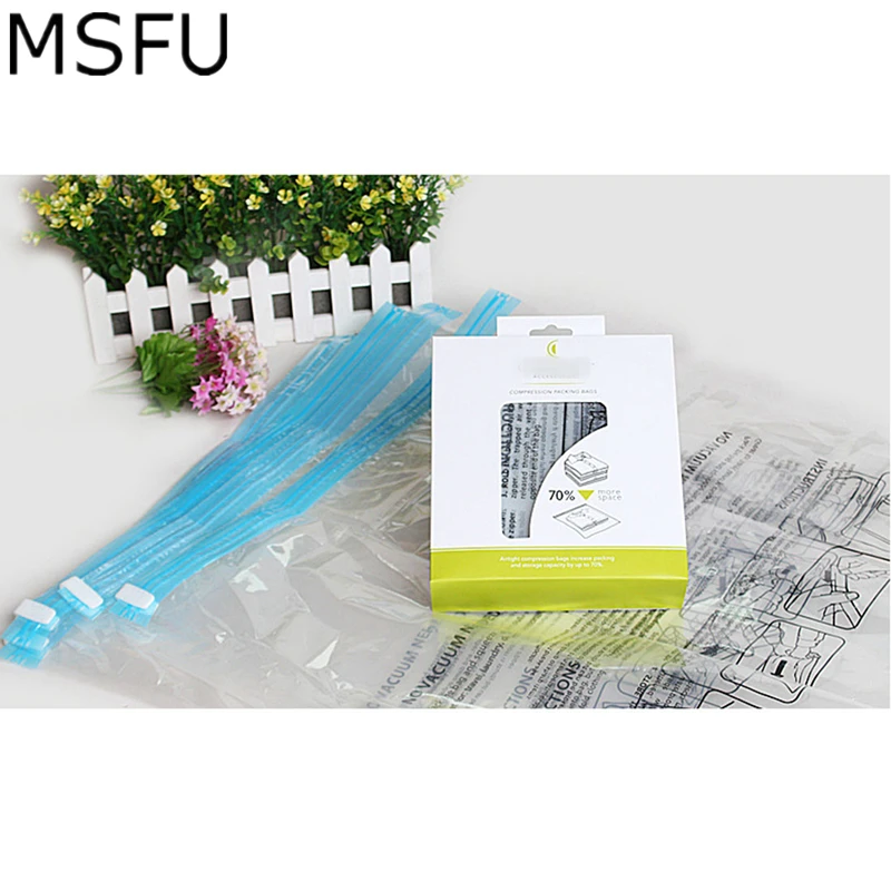 MSFU 4Pcs 50*70cm Travel Vacuum Compressed Storage Bags Organizer Space Saver MSFU 4Pcs 50*70cm Travel Vacuum Compressed Storage Bags Organizer Space Saver