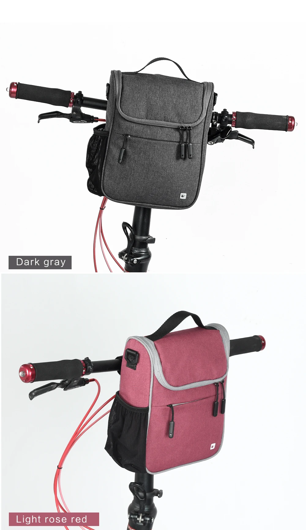 Rhinowalk 5L MTB Road Bike Front Tube Bag Multifunction Handlebar Bag Large Capacity Cycling Shoulder Bag with Waterproof Cover
