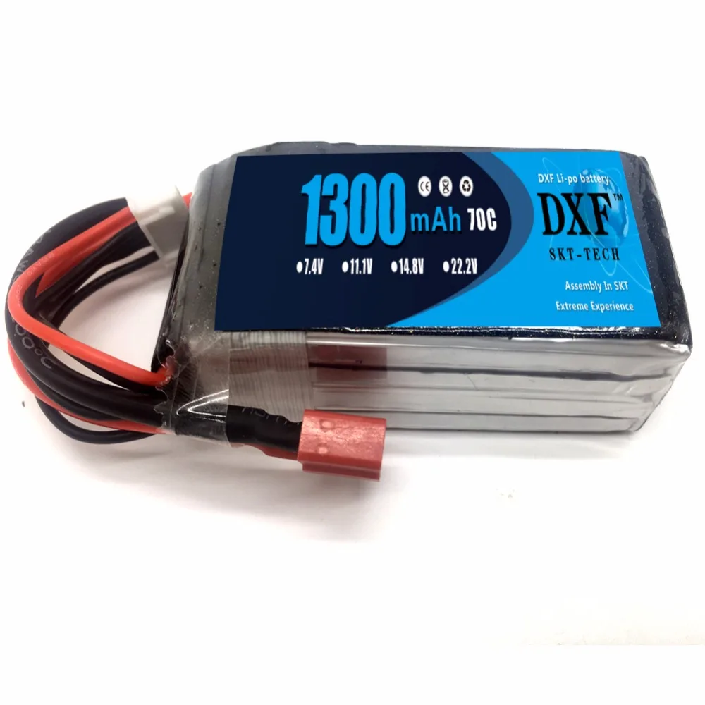 

DXF Li-Po 1300mAh 22.2V 6S 70C(Max 140C) Lipo Battery Pack with XT60 Plug For FPV High Power Demond Racer Car