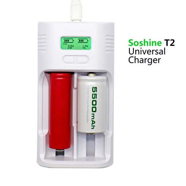 Soshine SC-T2 Li-Ion LiFePO4 зарядное устройство для 26650 18650 14500 16340 C AAA/AA аккумуляторных