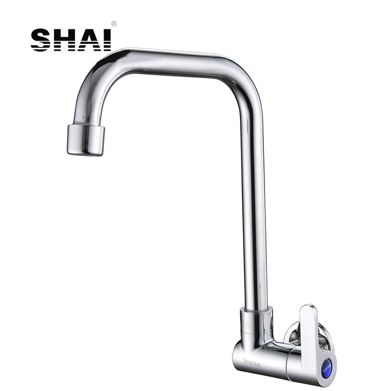 

SHAI 360 Degree Rotation Cold Water Tap Simple Faucets Wash Room Faucets Good Quality Wall Mounted Installation Fast On Faucets