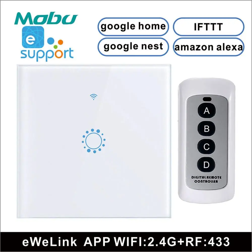 

Mobu 1/2/3 Gang Wireless touch switch wall Light Switch,EU Standard wireless smart home switch