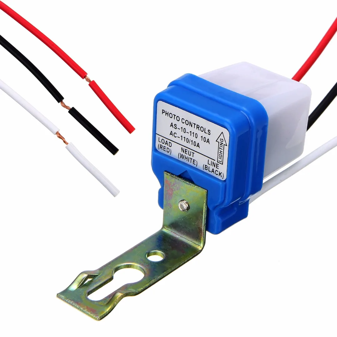 1pc Light Control Switch AC 110V 10A 50-60Hz Automatic Auto On Off Photocell Street Light Switch Photo Control Sensor