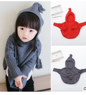 

Children Sweater Girls 2016 Spring Autumn Girls Fashion Red Grey Hooded Sweater Baby Girl Sweater 2-7Y