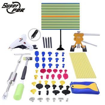 Best PDR Tools Ferramentas Paintless Dent Repair Tools Dent Removal Tools Dent Puller LED Lamp Reflector Board Hand Tool Set PDR Kit