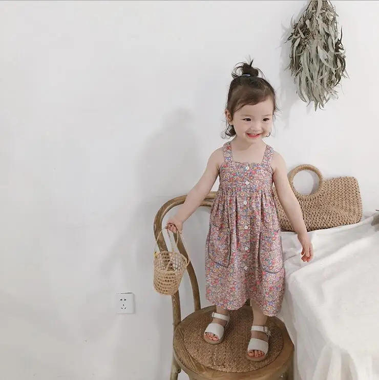 Платье с принтом для девочек летние модные хлопковые платья для девочек от 1 до 6 лет, HU368