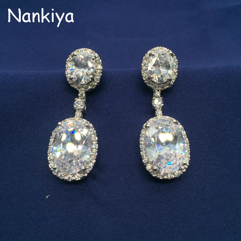 

Nankiya Valentine Day Gift Pendants Earrings For Women Bright Big Zirconia Brand Jewelry Earring Party Accessories Design NE904