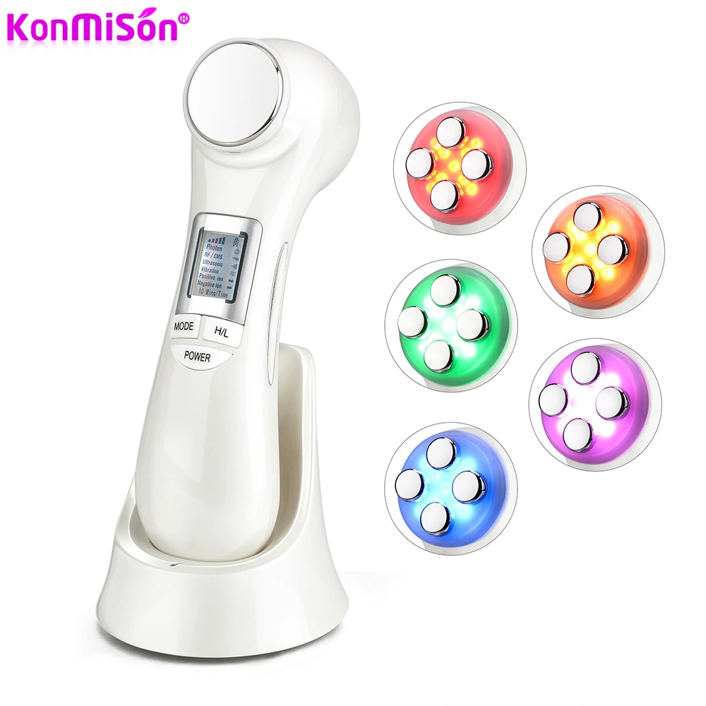 

NEW Double Facial RF Radio Frequency No Needle Mesotherapy Photon LED Light Skin Rejuvenation Face Lift Massager Beauty Care