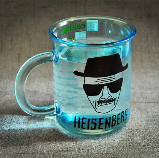 Разбивая Bad Heisenberg кружка синий Градуированный стеклянный мерный стакан кофейные кружки для чая, молока оригинальные чашки Подарочная коллекция