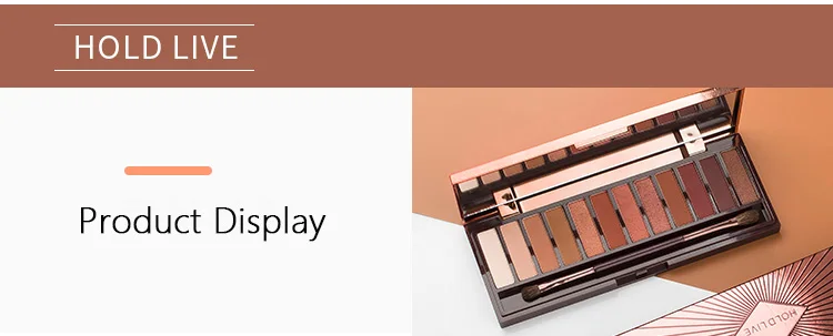 HOLD LIVE Sunset City Eyeshadow Palette 2018 Nude Shimmer Glitter Eye Shadow Pigmented Peach 12 Colors Eyes Makeup Shadow (17)