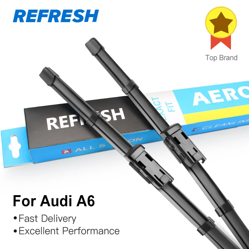 

REFRESH Wiper Blades for Audi A6 C5 / C6 / C7 Fit Hook / Slider / Claw / Push Button Arms Model Year from 1997 to 2018