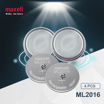 

4pc Maxell Original ML2016 ML 2016 3v Li-Ion Lithium Ion Rechargeable Coin Cell Button CMOS RTC Battery Batteries