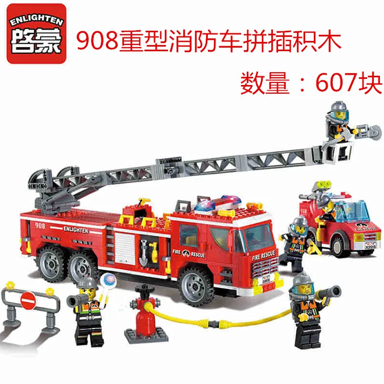Enlighten Models Building toy Compatible with Lego E908 607pcs Fire Truck Blocks Toys Hobbies For Children Model Building Kits Enlighten Models Building toy Compatible with Lego E908 607pcs Fire Truck Blocks Toys Hobbies For Children Model Building Kits