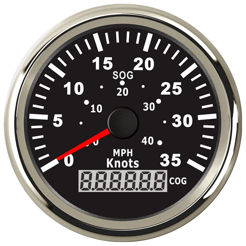 85mm Marine GPS Speedometer Odometer Gauge Indicator 0 35Knots 0 40MPH