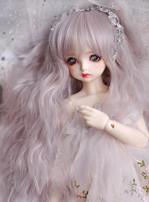 BJD кукла парики серебро розовый смешанный цвет Jagged bang парики для 1/8 1/3 1/6 1/4 BJD DD SD MSD кукла высокая температура длинные вьющиеся парики