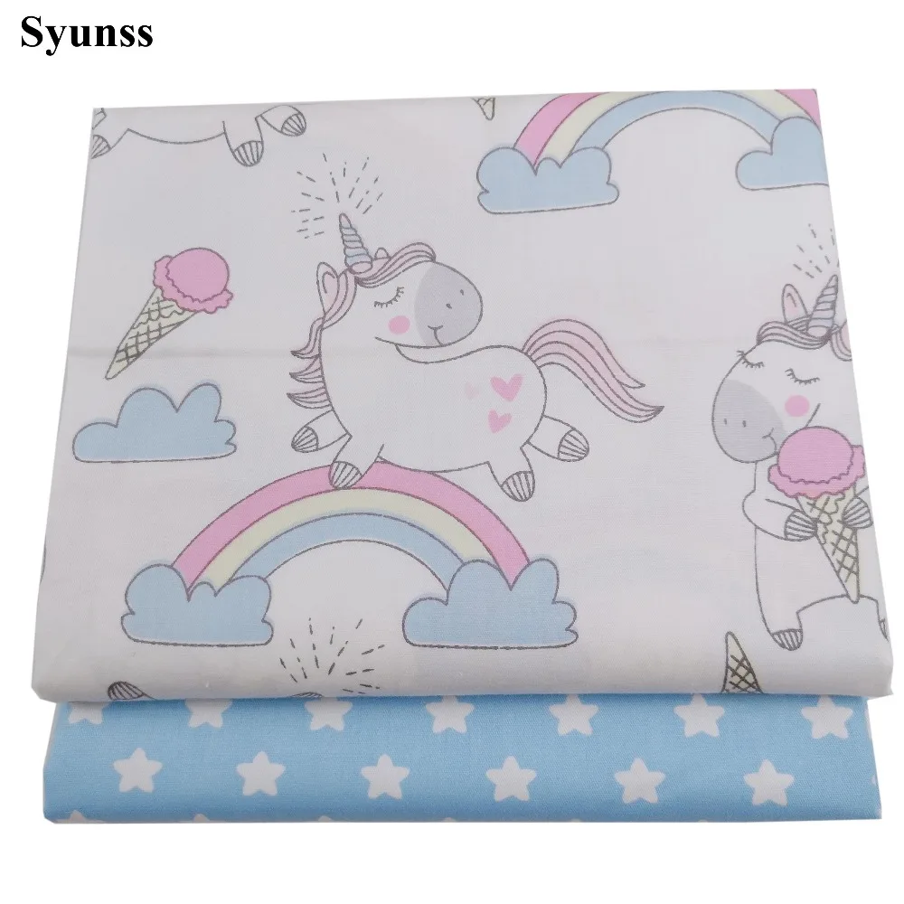 Syunss Diy Лоскутная Ткань для квилтинга детские кроватки подушки платье Шитье Tissus цвета мультфильм печати саржа хлопок ткань Tecido