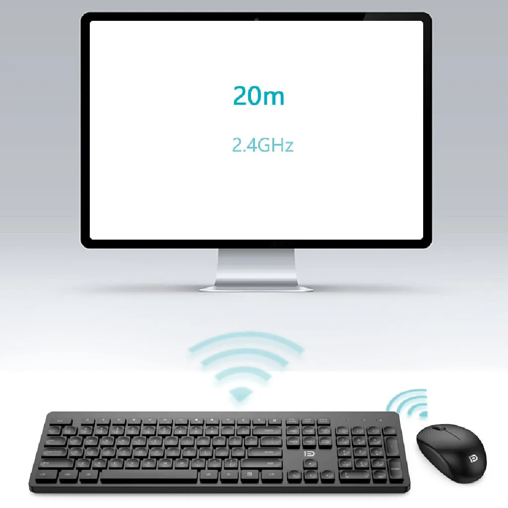 2.4Ghz Wireless Keyboard And Mouse Set 104 Key USB Receiver For Notebook PC Wireless Keyboard And Mouse