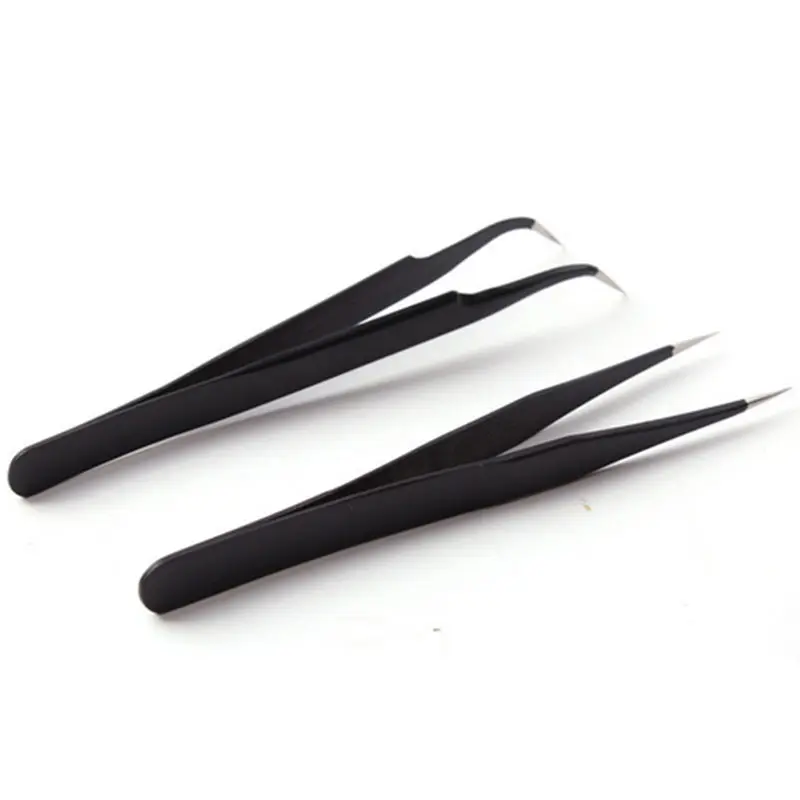 2 pieces/set Straight Curve Tweezers Eyelash Extension Tool Eyelash