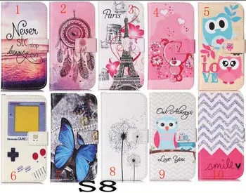

100pcs/lot New Cartoon design Owl Wallet PU Leather Case With Stand For Samsung Galaxy S8 /S8 Plus / J5 2017 / J3 2017