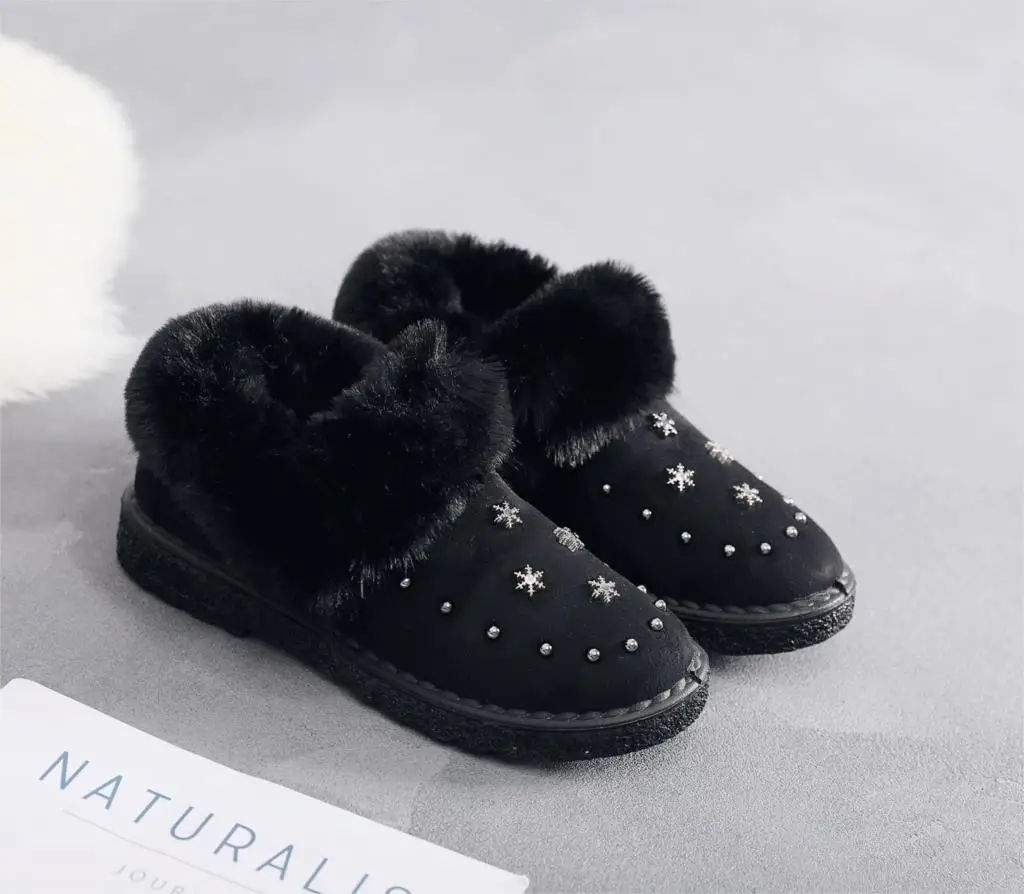 Зимние Замшевые ботильоны; женская обувь на плоской подошве; зимняя теплая плюшевая замшевая обувь; черные, коричневые короткие ботинки; новые замшевые ботинки; женская обувь на меху