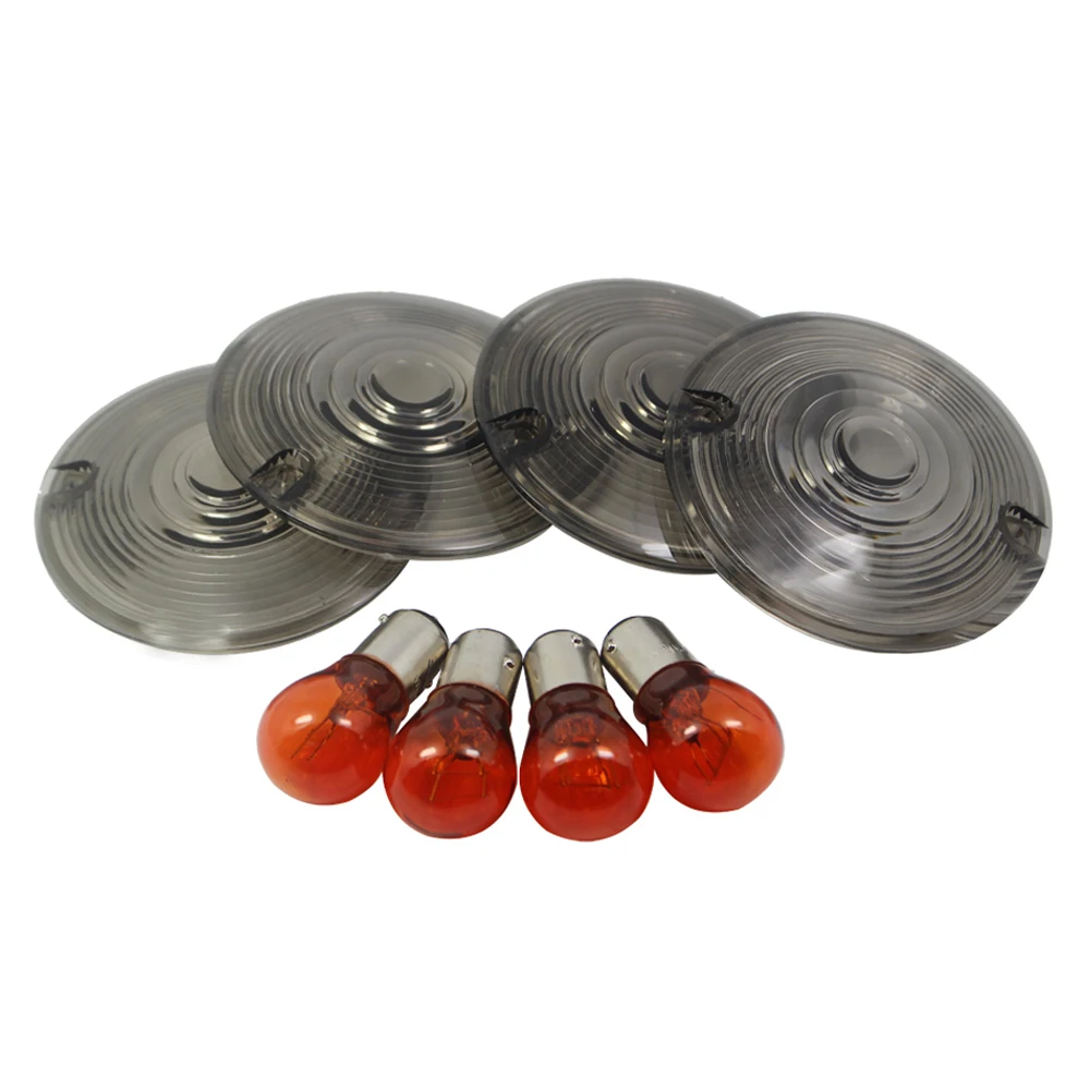 Smoke / Clear Motorcycle Turn Signal Lens Blinkers Indicator Lenses For