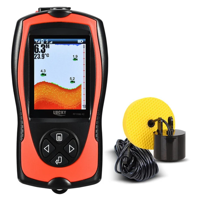 Lucky ff ct portable fish finder lcd m ft depth fish alarm wired fish