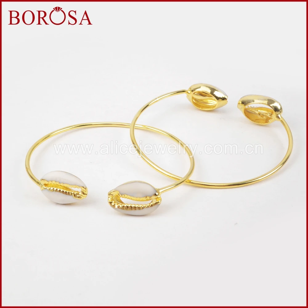 BOROSA 1 шт. Новое поступление золотистого цвета натуральный морской cowrie браслет в