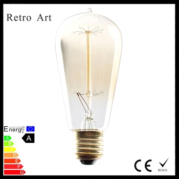 

Vintage Edison Bulbs 40W E27 ST58 Squirrel cage Filament light Bulb