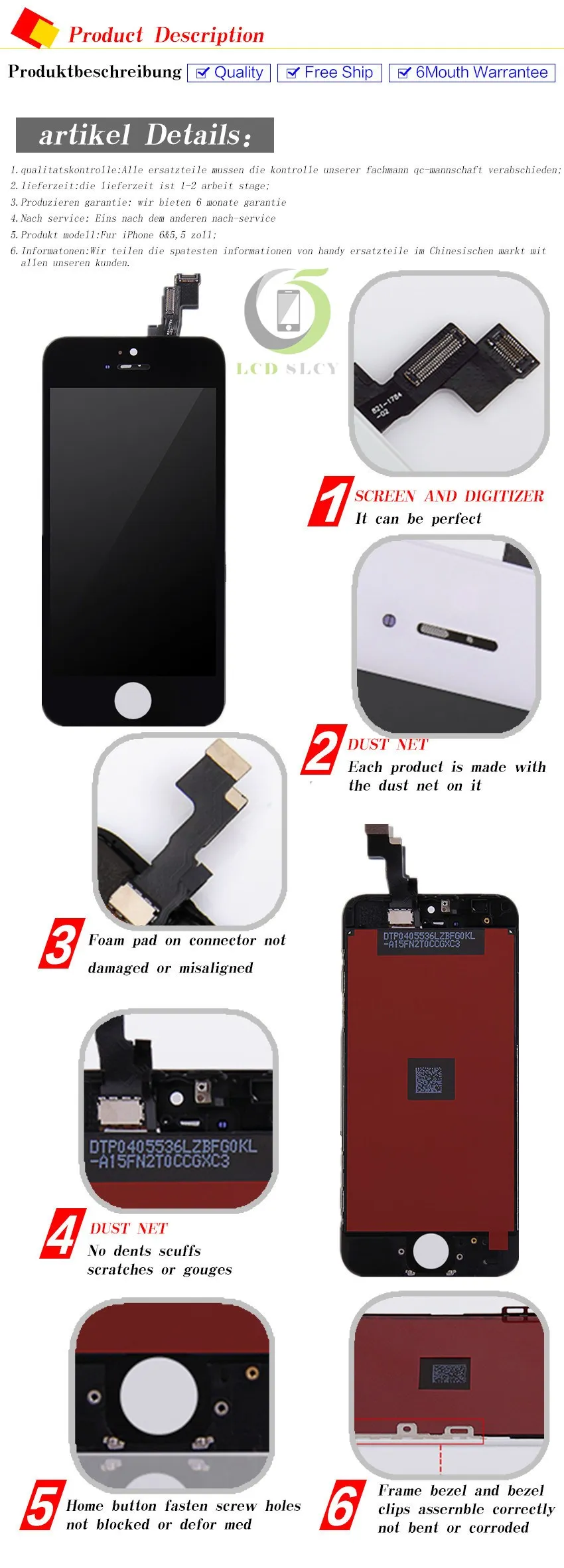 pcs Lot Brand New a Grade Lcd For Iphone 5s Screen Assembly Promise No Dead Pixel No Dust Free Shipping Via Dhl Iphone Lcd Lcd 5siphone 5s Lcd Aliexpress