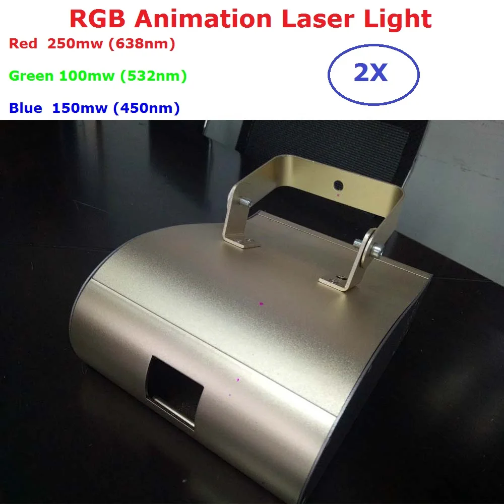2Pcs/Lot Newest 500MW RGB 3IN1 Laser Lights DMX Animation Projector Stage Lighting Professional DJ Party Show Scanner | Лампы и