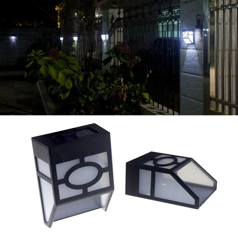 

Retro Super Bright Wall Lights Automatic Sensor LED Solar Powered Vintage Light Fence 2 LED Outdoor Garden Decor Lighting