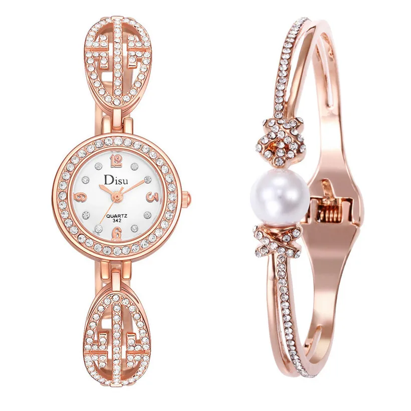 

Rose Gold Casual Quartz Ladies WristWatches DISU New Arrive Round Dial Creative Women Fashion Luxury Watch Dress Quartz Clock