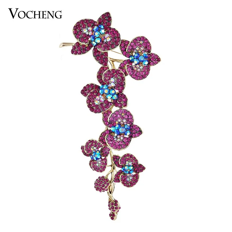 Brooch Bouquet 4 Colors Gold&White Plated Flower Brooch Crystal Brooch