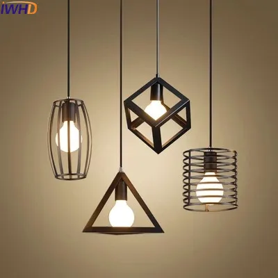 Iwhd hierro moderno Lámparas colgantes creativo blanco negro iluminacion cocina hanglamp Iluminación lámparas para comedor