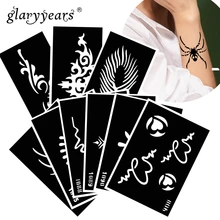 Glaryyears 10 шт./компл. хна тату трафарет паук узор Рисование пастой женский сексуальный трафарет для боди-арта водонепроницаемый HN#62 Мода