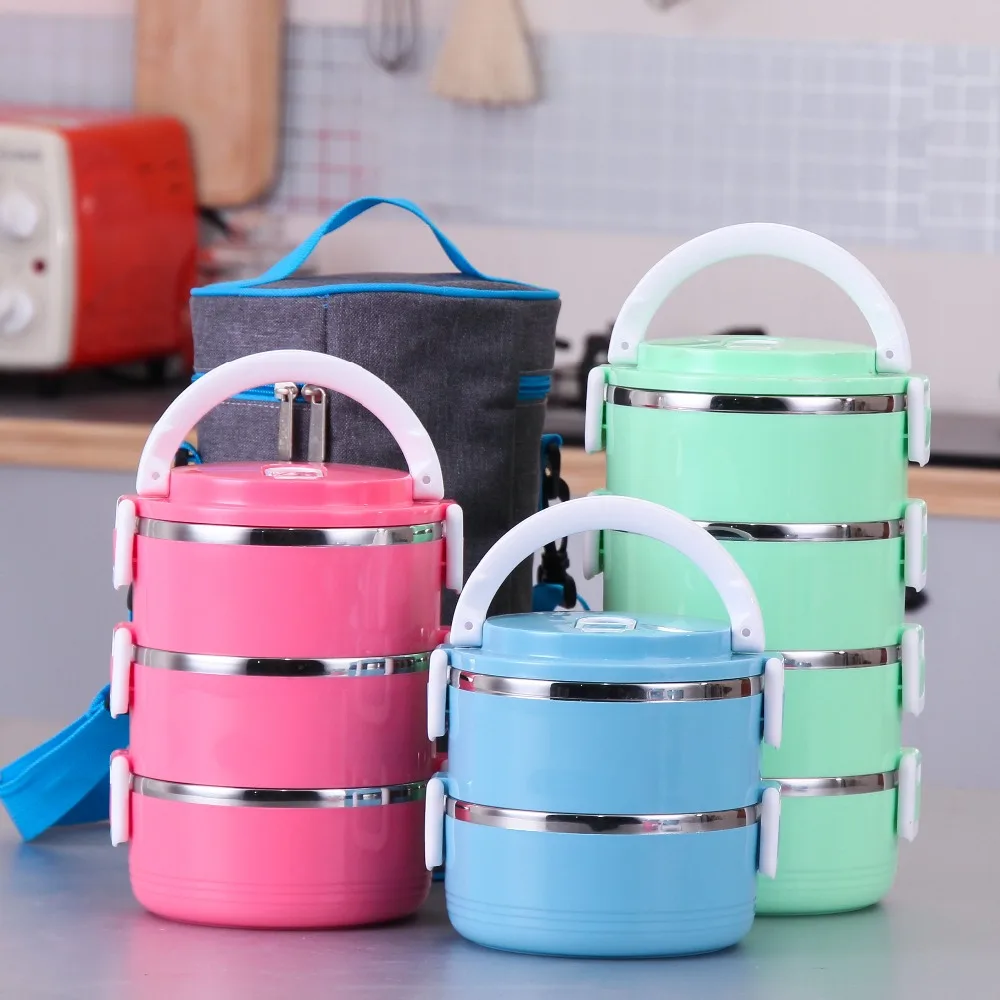 Stainless Steel Bento for Kids Thermal Food Container Food Portable Japanese Insulated Lunch Food box Dinnerware Sets(China (Mainland))