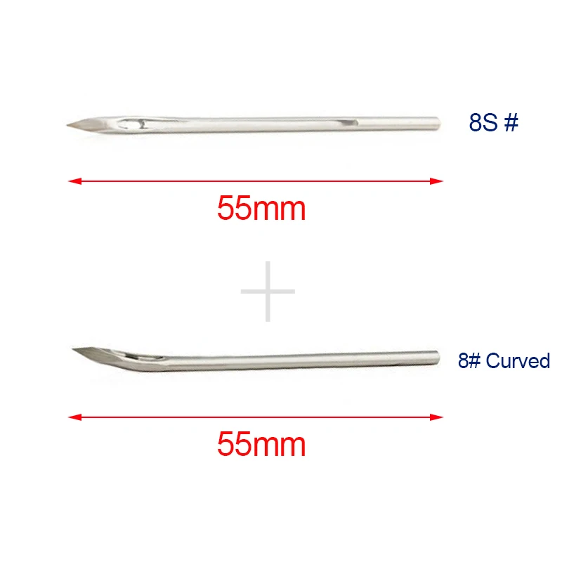 Sewing Awl Kit Spare Needle Straight Short Curved Needles for Hand Machine Accessories Leather Crafts #4/5/8/S|Швейные инструменты