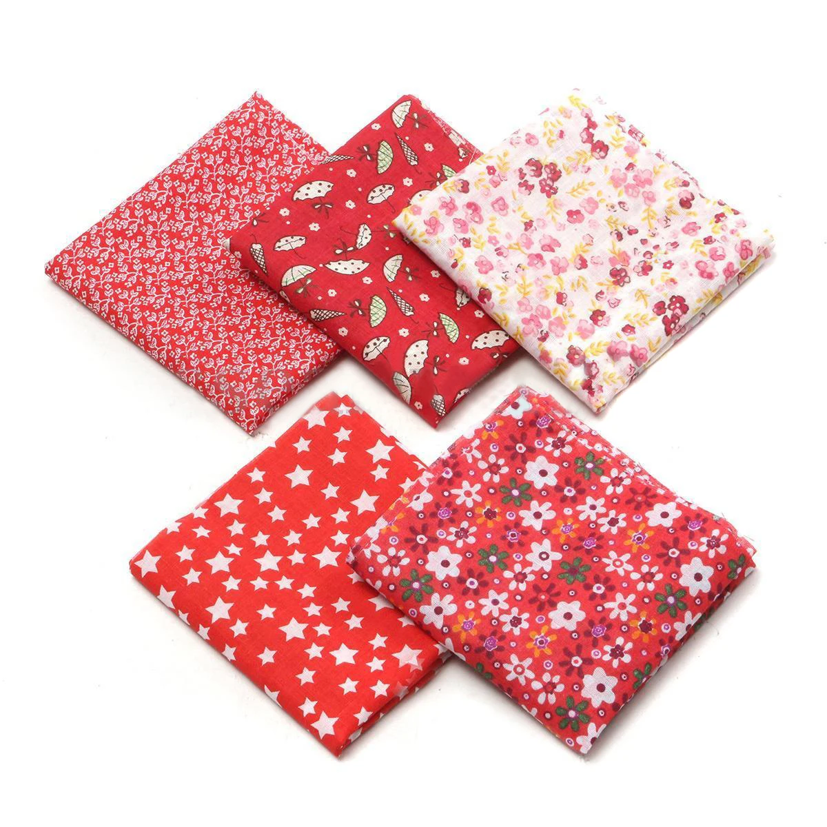 5pcs/lot Mixed Pattern Cotton Fabrics Soft Doll Fabric Cloths DIY Sewing Quilting Bunting Patchwork Crafts 50*50cm Mayitr