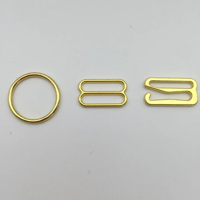 High quality 100pcs/lot Gold bra rings sliders hooks lingeria adjuster