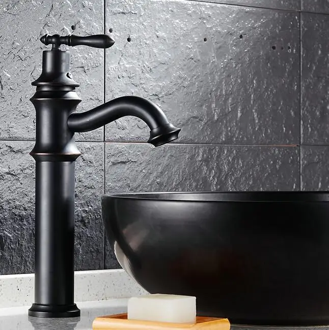 single handle black finish bronze bathroom basin faucet Black color Mixer wash basin Faucets