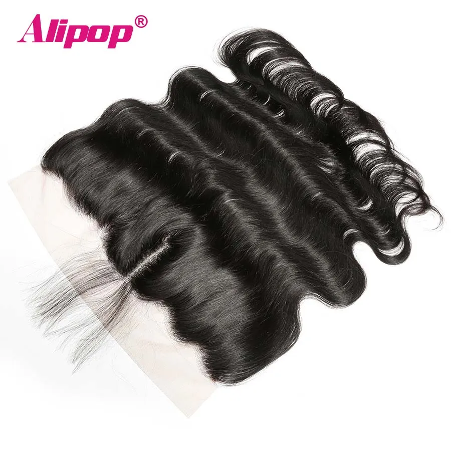 Alipop волосы предварительно сорванные 13X4 уха до уха кружева фронтальное закрытие Remy бразильские волнистые волосы человеческие волосы кружева фронтальное закрытие - Цвет: Естественный цвет