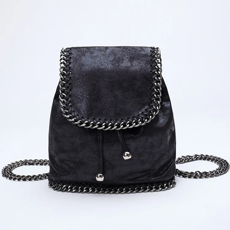 

Women soft mini backpack multi color small bags for women 2019 fashion girls casual chain shoulder bag with string PVC leather