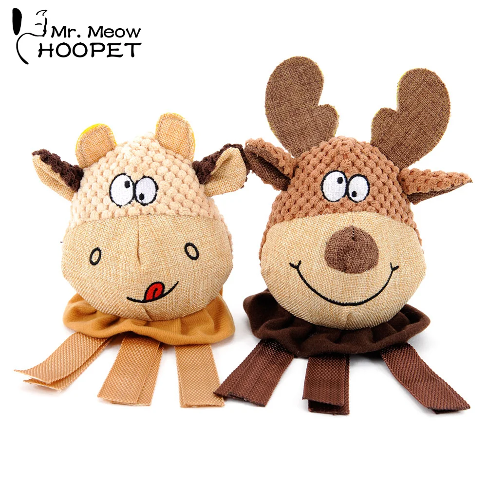 

Hoopet Lovely Dog Chew Toy Interactive Training Puzzle Funny Sound Toys Signature Cotton Cat Toy